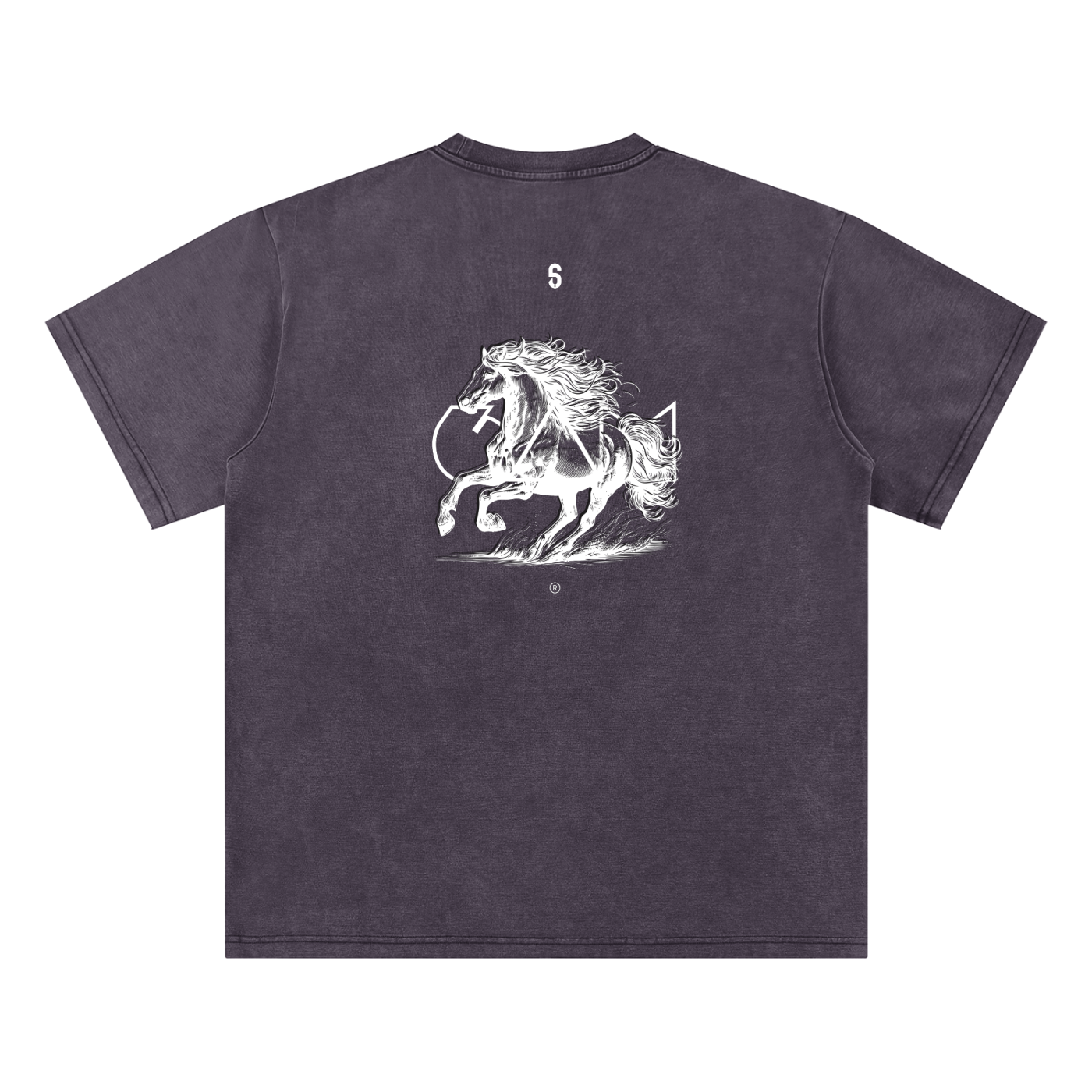 Dos du t-shirt bordeaux 6AM coupe boxy oversize, coton lavé vintage, texture brute et délavage unique.