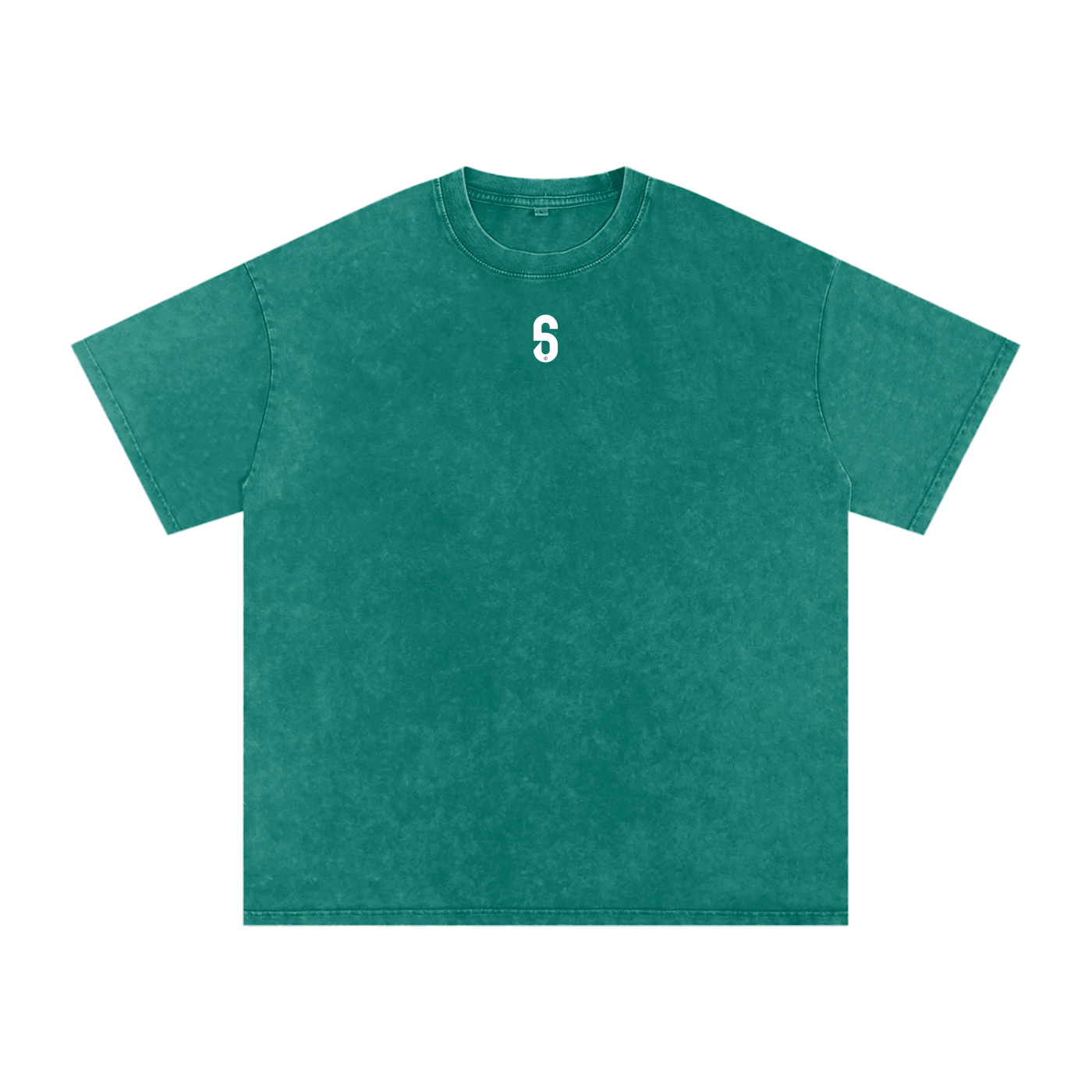 Avant du Acid Wash Oversize T‑Shirt 6AM × Bib’s en vert acid wash, print white 6am