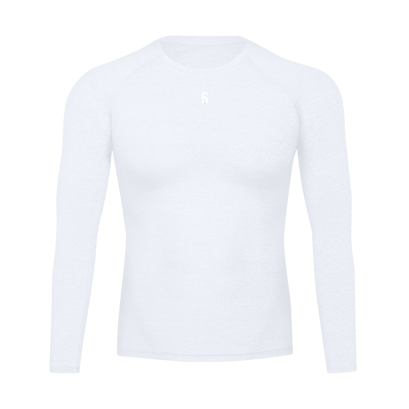  T-shirt technique à manches longues blanc 6AM, coupe athlétique, tissu respirant, séchage rapide, idéal running et training.