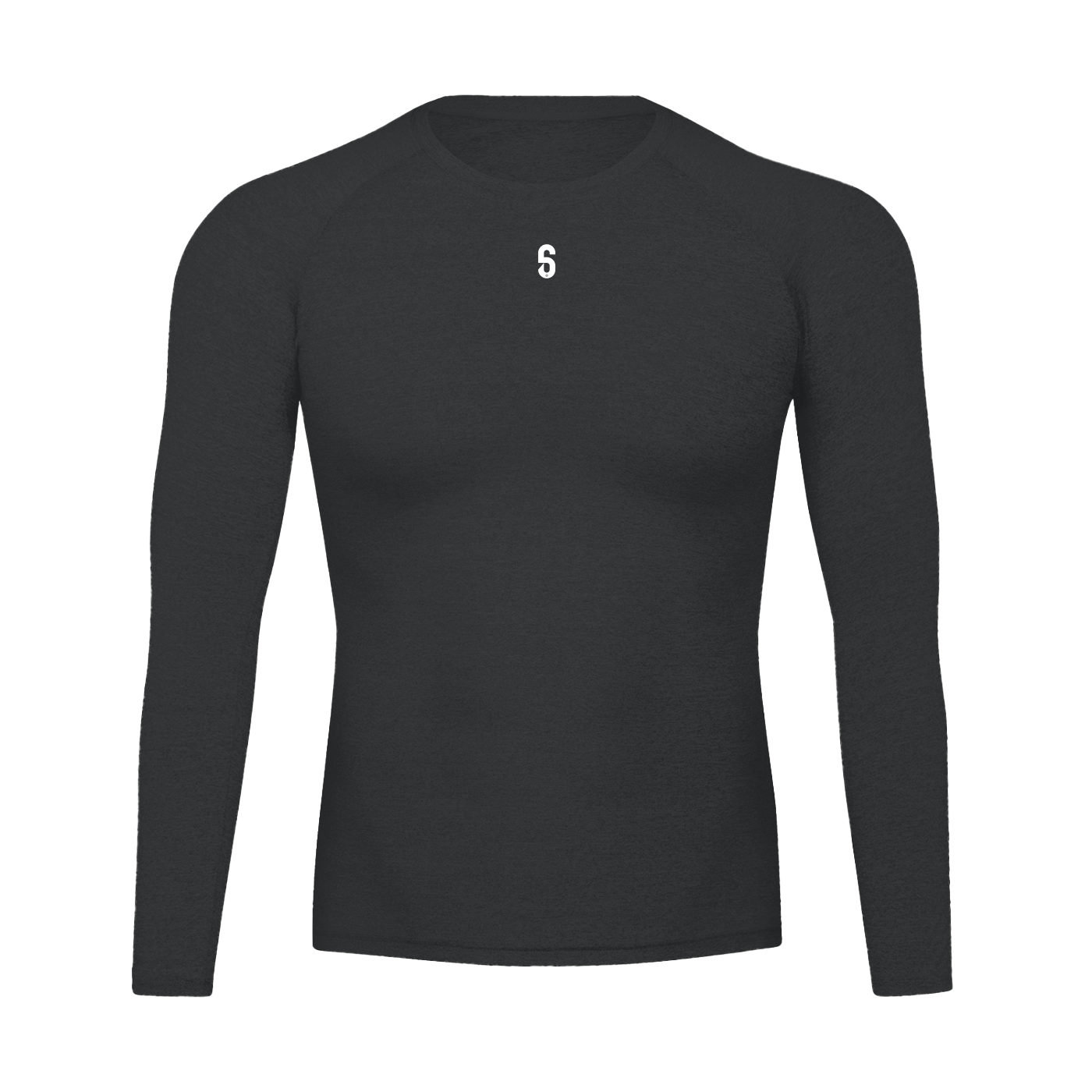 T-shirt technique à manches longues noir 6AM, coupe athlétique, tissu respirant, séchage rapide, idéal running et training.