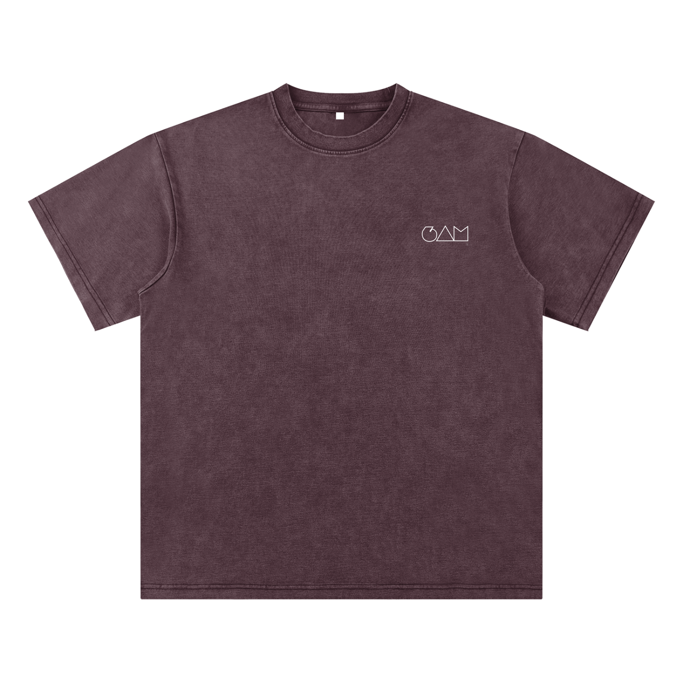  T-shirt rouge 6AM coupe boxy oversize, coton épais lavé, texture brute, finition vintage washed.