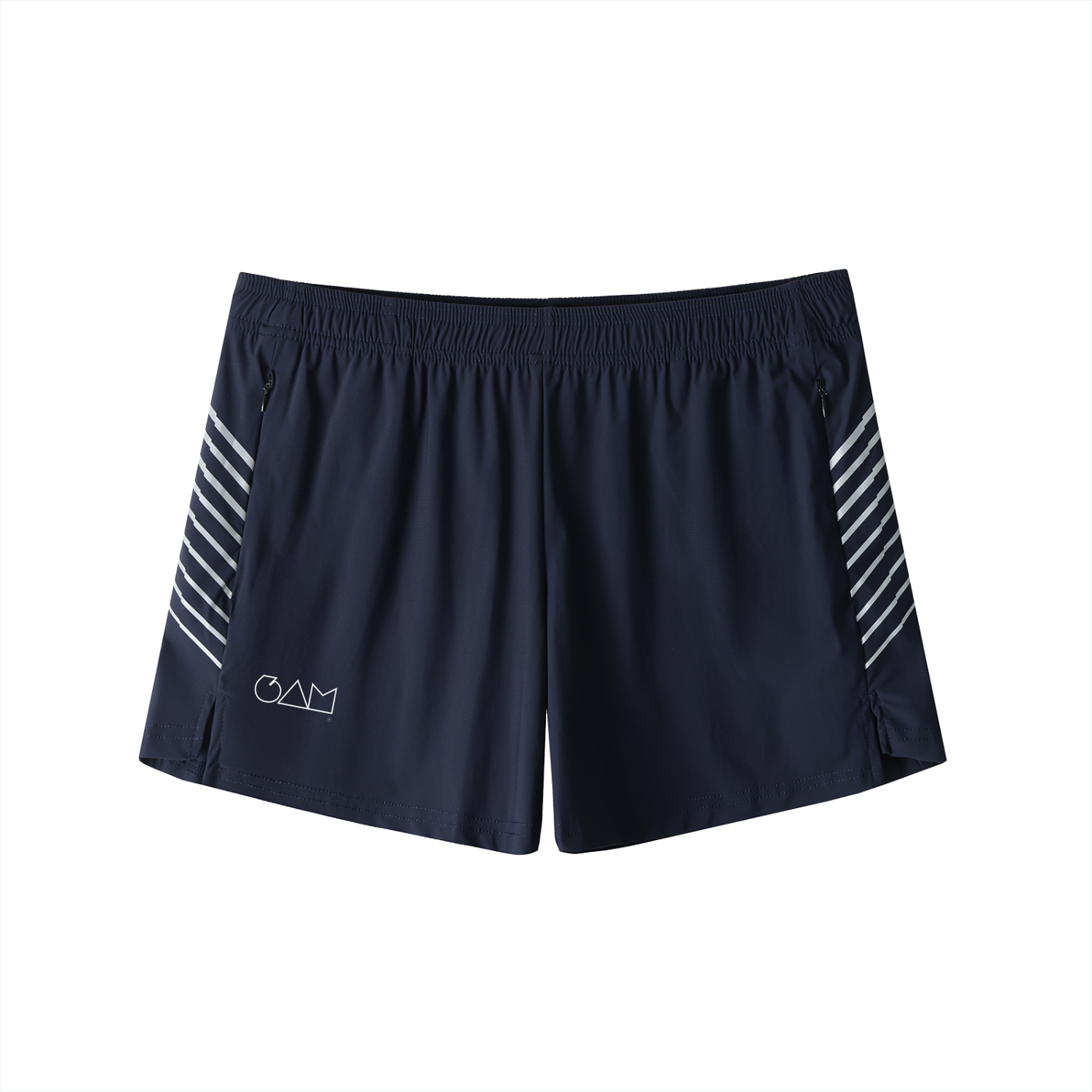 Short de performance bleu royal 6AM, coupe athlétique, léger, séchage rapide, bandes latérales ton sur ton.