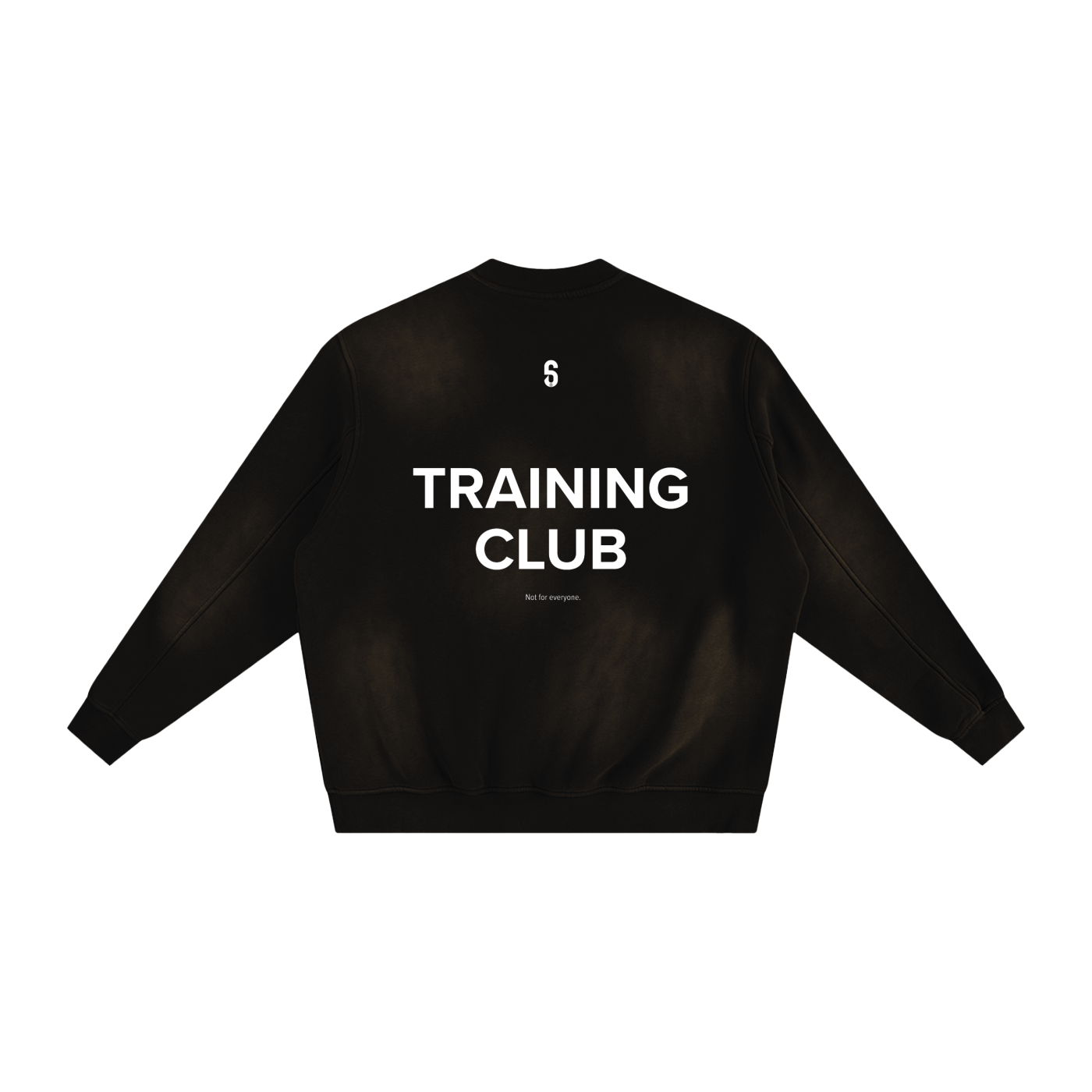 Dos du sweatshirt noir 6AM avec illustration cheval, coupe boxy oversize, coton éponge 400GSM, finition sunfade.