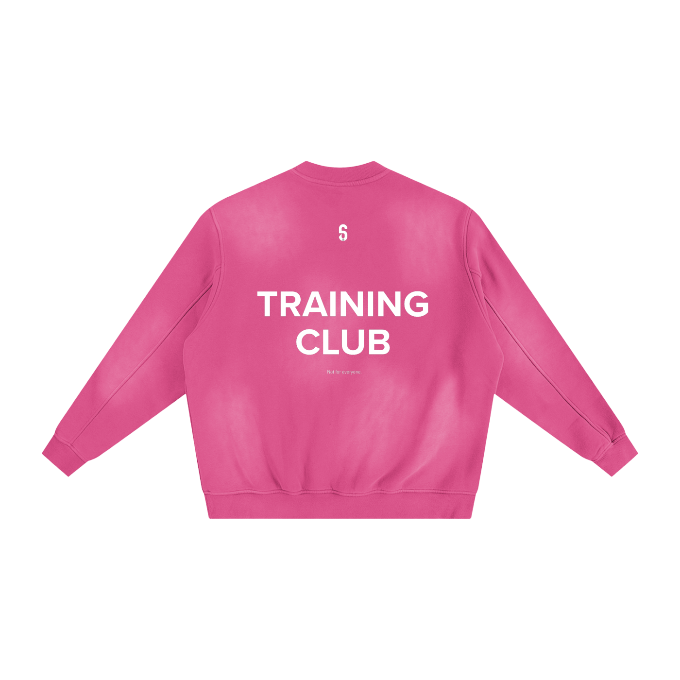Dos du sweatshirt rose 6AM avec illustration cheval, coupe boxy oversize, coton éponge 400GSM, finition sunfade